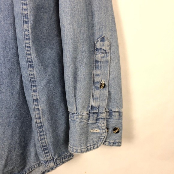 Mens Button Up Size Large Chambray Shirt Designated Driver Polar - Picture 5 of 7